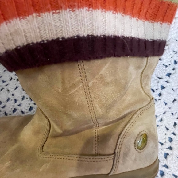 COACH Tatum Suede Rainbow Striped Leather Boots - Picture 8 of 10